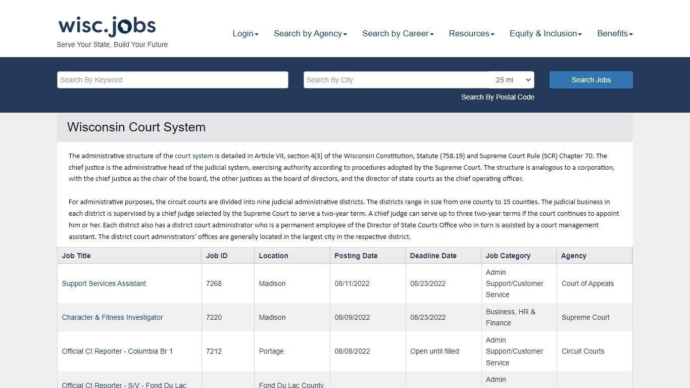 Wisconsin Court System - wisc.jobs